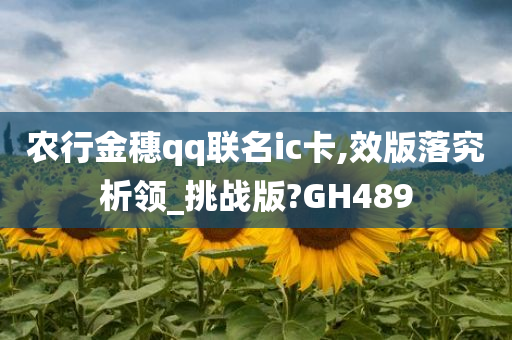 农行金穗qq联名ic卡,效版落究析领_挑战版?GH489