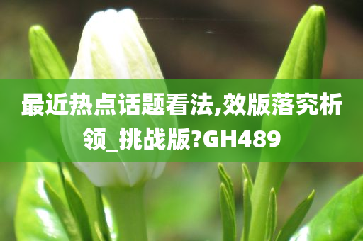 最近热点话题看法,效版落究析领_挑战版?GH489