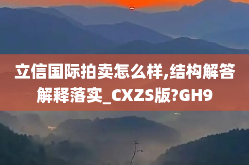 立信国际拍卖怎么样,结构解答解释落实_CXZS版?GH9