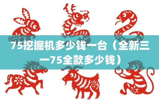 75挖掘机多少钱一台（全新三一75全款多少钱）