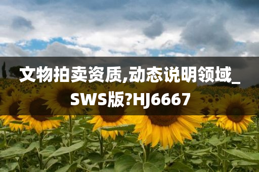 文物拍卖资质,动态说明领域_SWS版?HJ6667