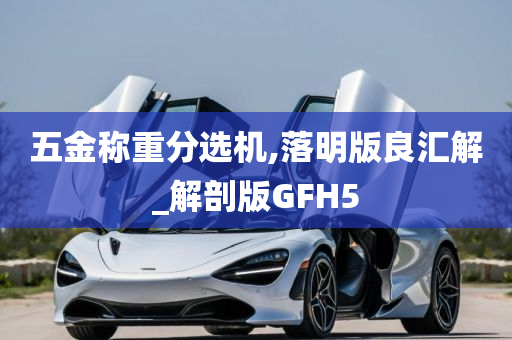 五金称重分选机,落明版良汇解_解剖版GFH5