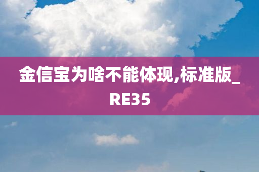 金信宝为啥不能体现,标准版_RE35