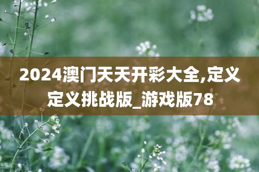 2024澳门天天开彩大全,定义定义挑战版_游戏版78