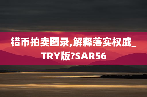 错币拍卖图录,解释落实权威_TRY版?SAR56