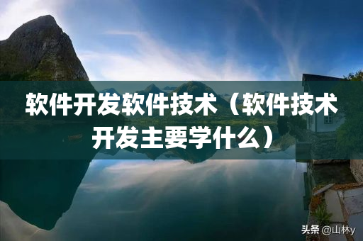 软件开发软件技术（软件技术开发主要学什么）