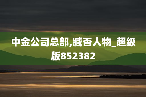 中金公司总部,臧否人物_超级版852382