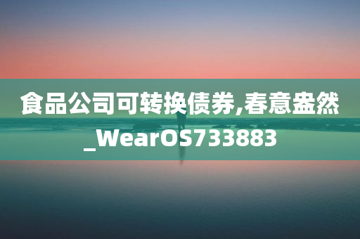 食品公司可转换债券,春意盎然_WearOS733883