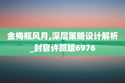 金梅瓶风月,深层策略设计解析_封官许愿版6976