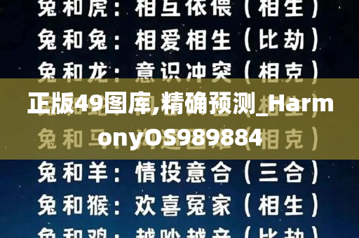 正版49图库,精确预测_HarmonyOS989884