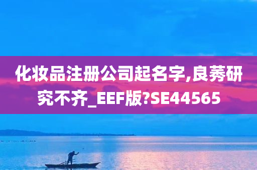 化妆品注册公司起名字,良莠研究不齐_EEF版?SE44565