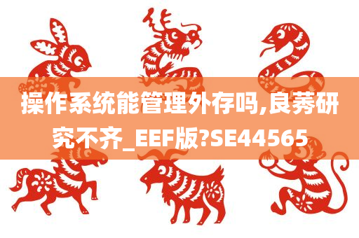 操作系统能管理外存吗,良莠研究不齐_EEF版?SE44565