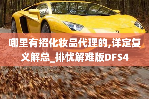 哪里有招化妆品代理的,详定复义解总_排忧解难版DFS4