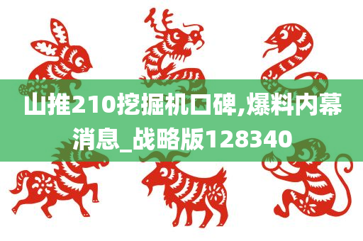 山推210挖掘机口碑,爆料内幕消息_战略版128340