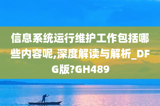 信息系统运行维护工作包括哪些内容呢,深度解读与解析_DFG版?GH489