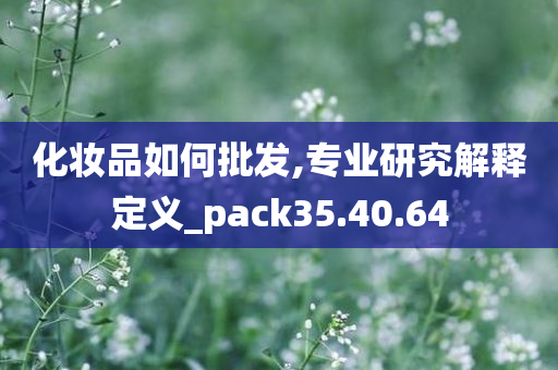 化妆品如何批发,专业研究解释定义_pack35.40.64