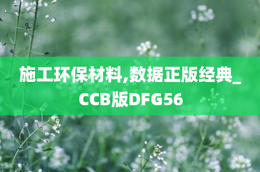 施工环保材料,数据正版经典_CCB版DFG56