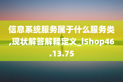 信息系统服务属于什么服务类,现状解答解释定义_iShop46.13.75