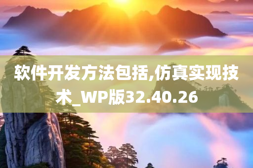 软件开发方法包括,仿真实现技术_WP版32.40.26