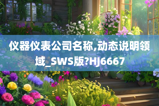 仪器仪表公司名称,动态说明领域_SWS版?HJ6667