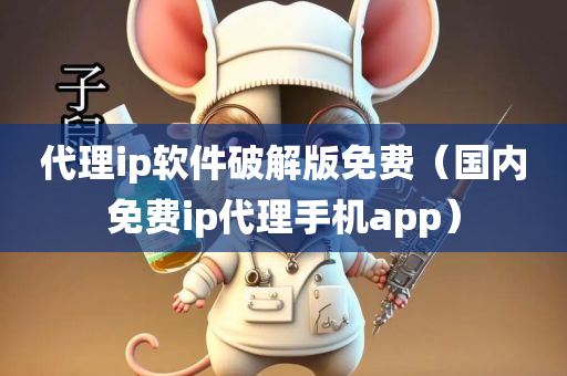 代理ip软件破解版免费（国内免费ip代理手机app）