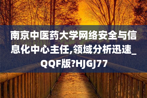 南京中医药大学网络安全与信息化中心主任,领域分析迅速_QQF版?HJGJ77