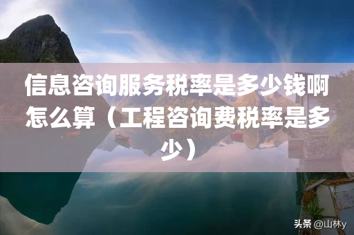 信息咨询服务税率是多少钱啊怎么算（工程咨询费税率是多少）