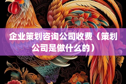 企业策划咨询公司收费（策划公司是做什么的）