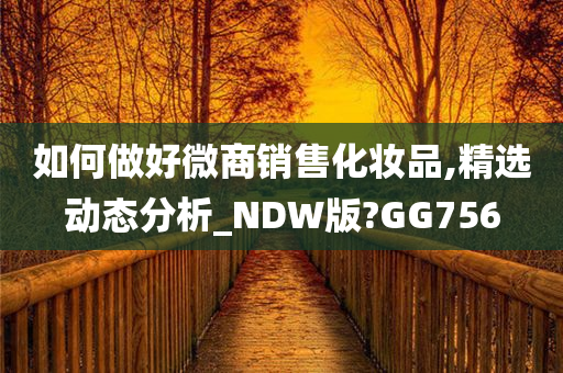 如何做好微商销售化妆品,精选动态分析_NDW版?GG756