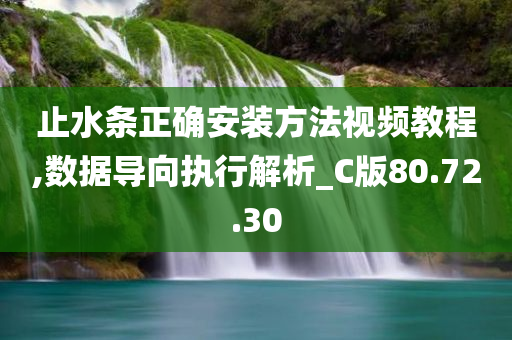 止水条正确安装方法视频教程,数据导向执行解析_C版80.72.30