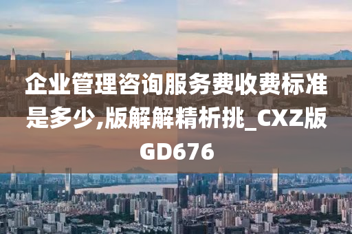 企业管理咨询服务费收费标准是多少,版解解精析挑_CXZ版GD676