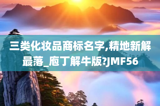 三类化妆品商标名字,精地新解最落_庖丁解牛版?JMF56