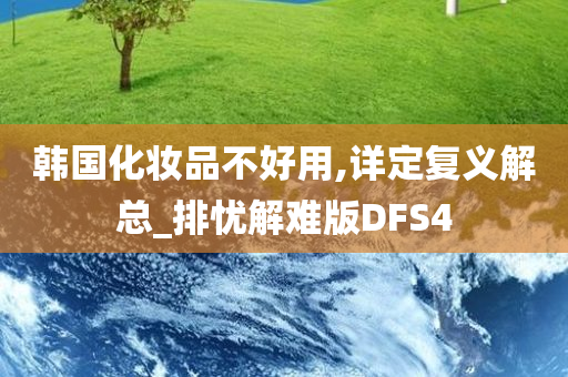 韩国化妆品不好用,详定复义解总_排忧解难版DFS4