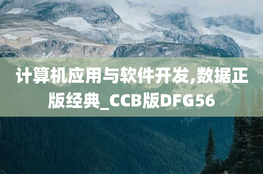 计算机应用与软件开发,数据正版经典_CCB版DFG56