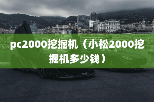 pc2000挖掘机（小松2000挖掘机多少钱）